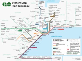 Toronto train and bus map