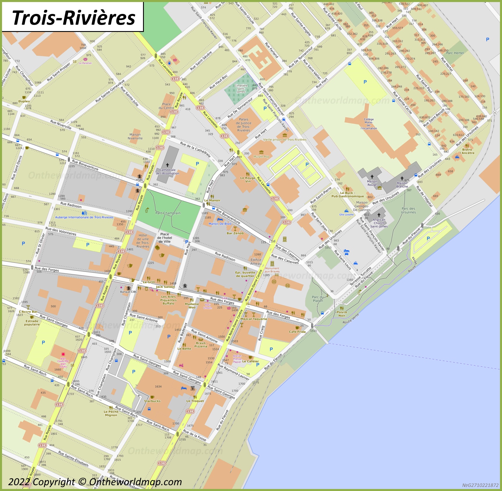 Downtown Trois-Rivières Map