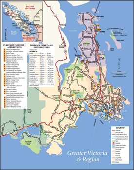 Greater Victoria tourist map