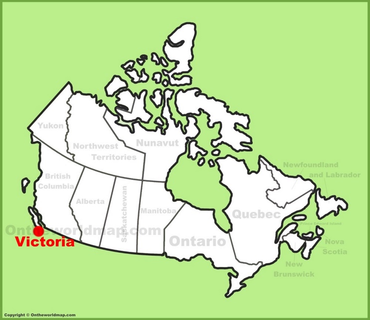 Victoria location on the Canada Map