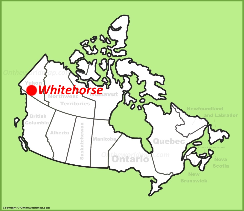 Whitehorse location on the Canada Map