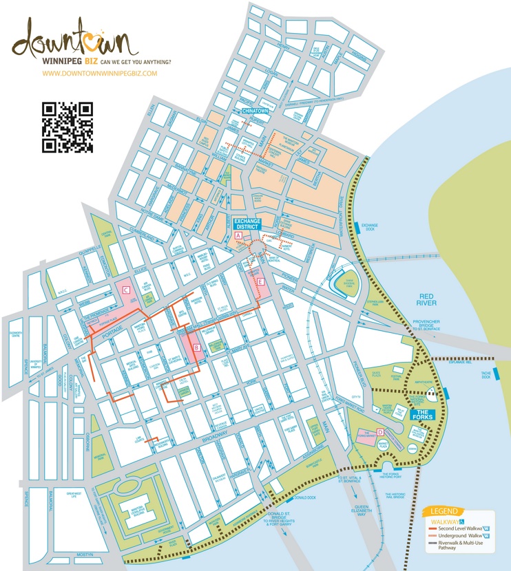 Winnipeg downtown map
