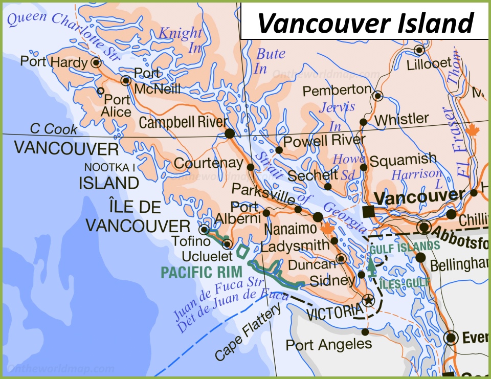 Vancouver Island Road Map Ontheworldmap