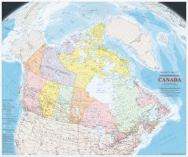 Large detailed map of Canada with cities and towns