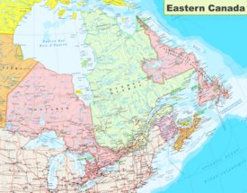 Map of Eastern Canada