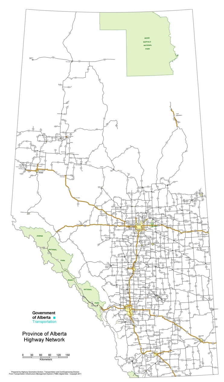 Alberta highway map