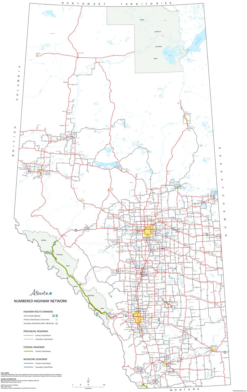 Alberta Highway Map
