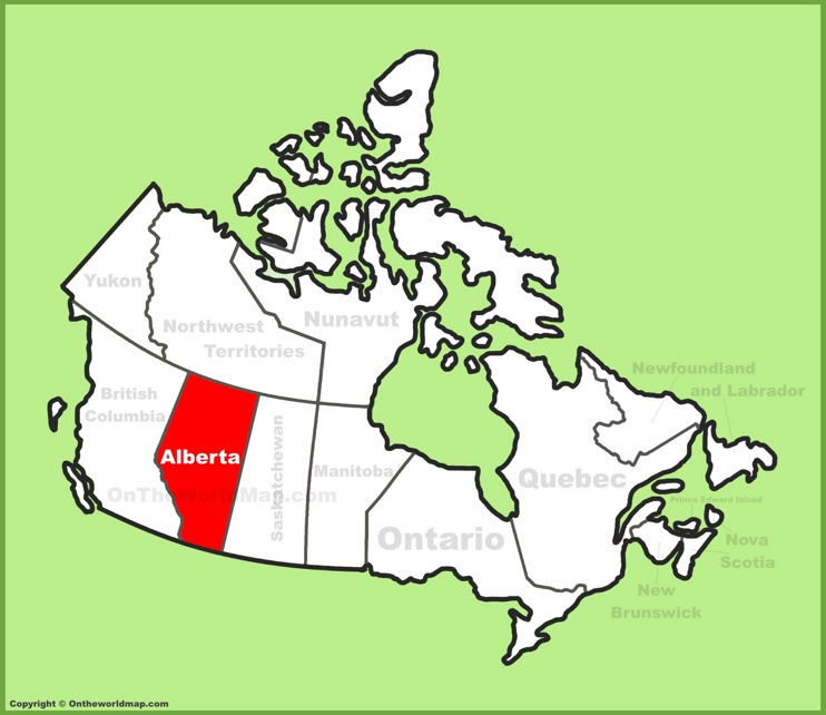 Alberta location on the Canada Map