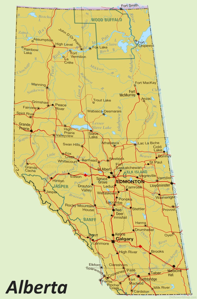 Map of Alberta