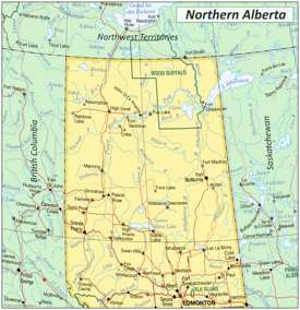 Map of Northern Alberta