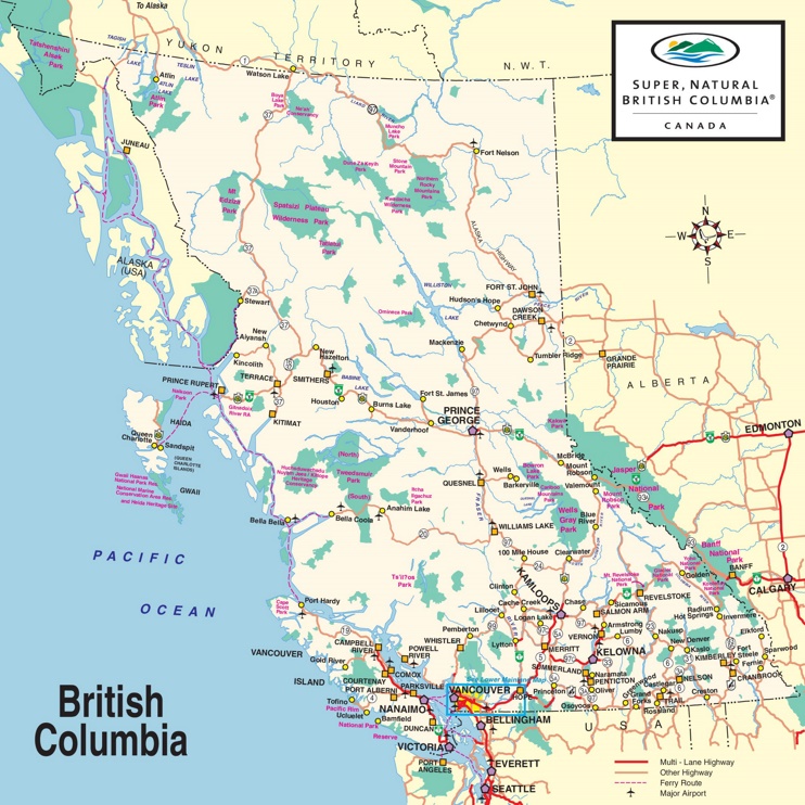 British Columbia national parks map
