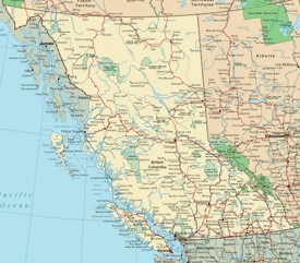 British Columbia road map
