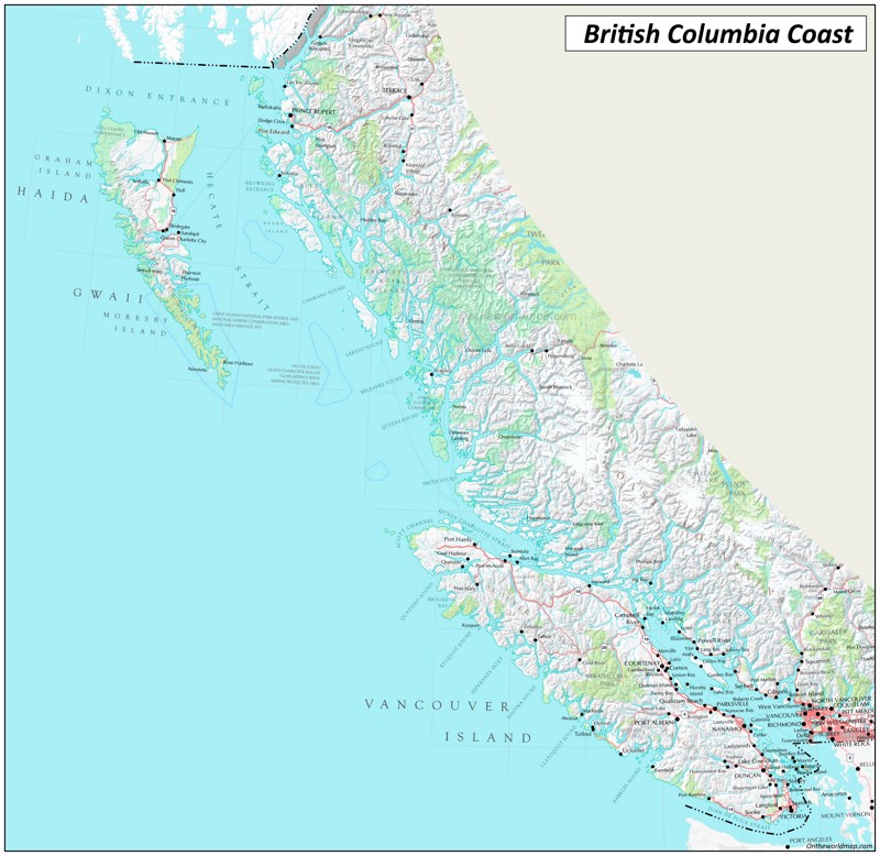 Map of British Columbia Coast