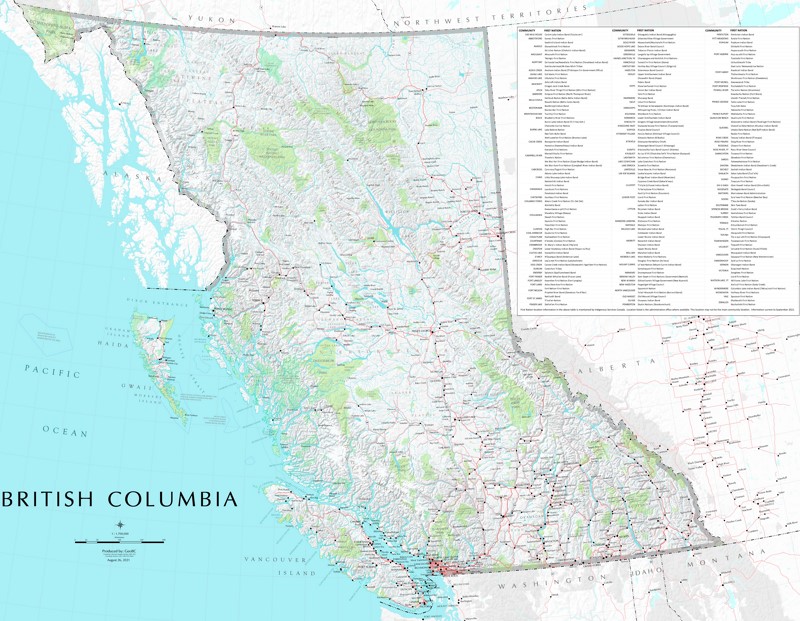 Detailed Map of British Columbia