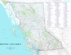Detailed map of British Columbia