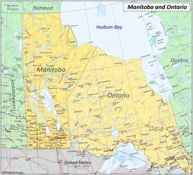 Map of Manitoba and Ontario