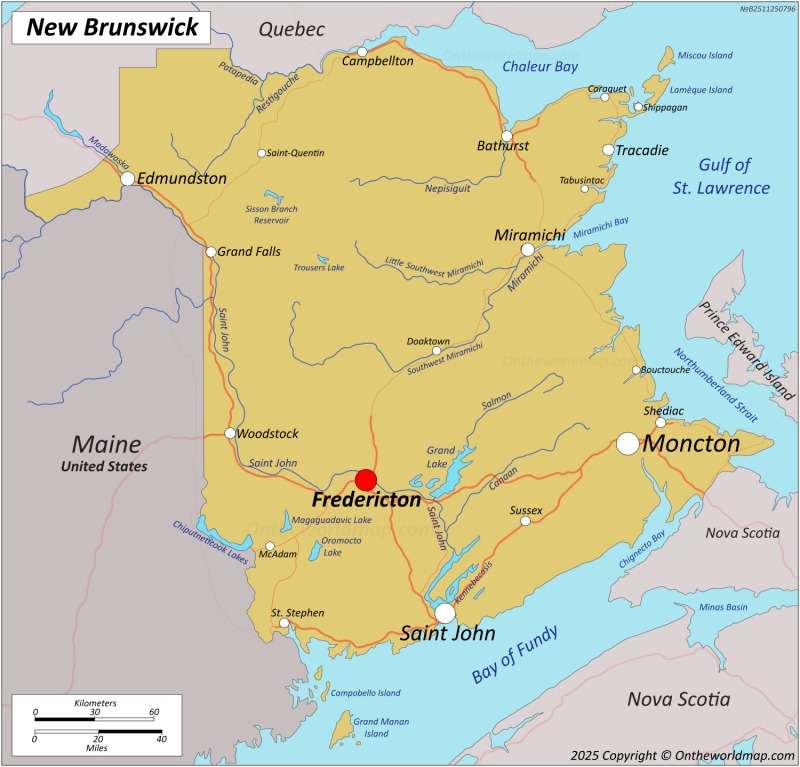 Map of New Brunswick