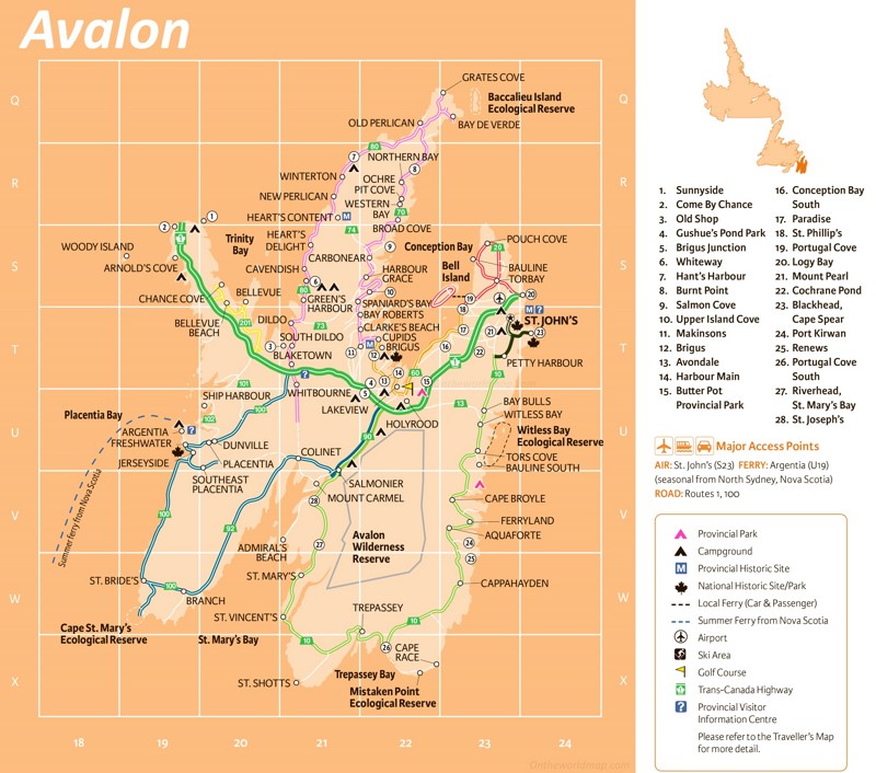 Avalon Tourist Map