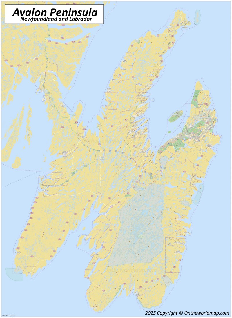 Map of Avalon Peninsula