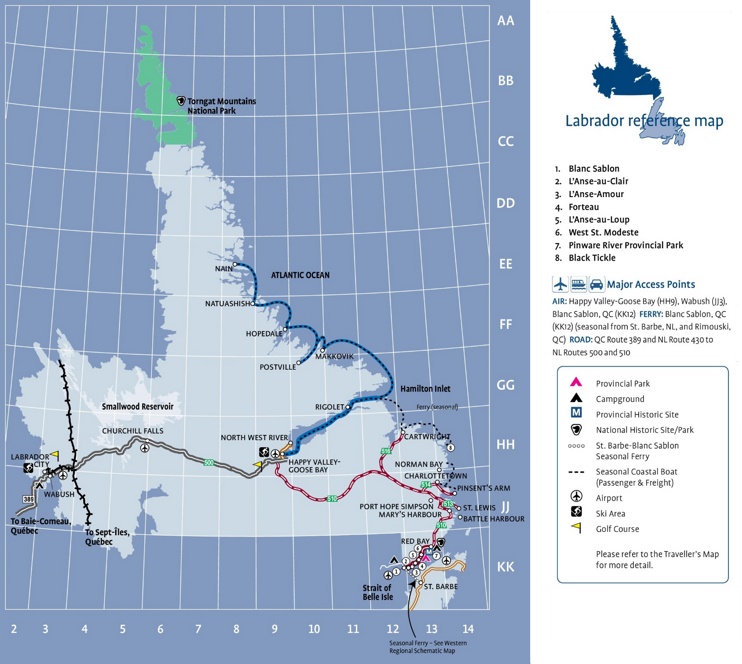 Labrador tourist map