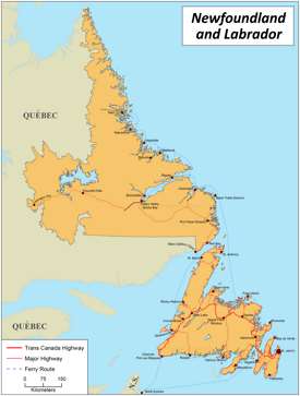 Newfoundland and Labrador Highways Map