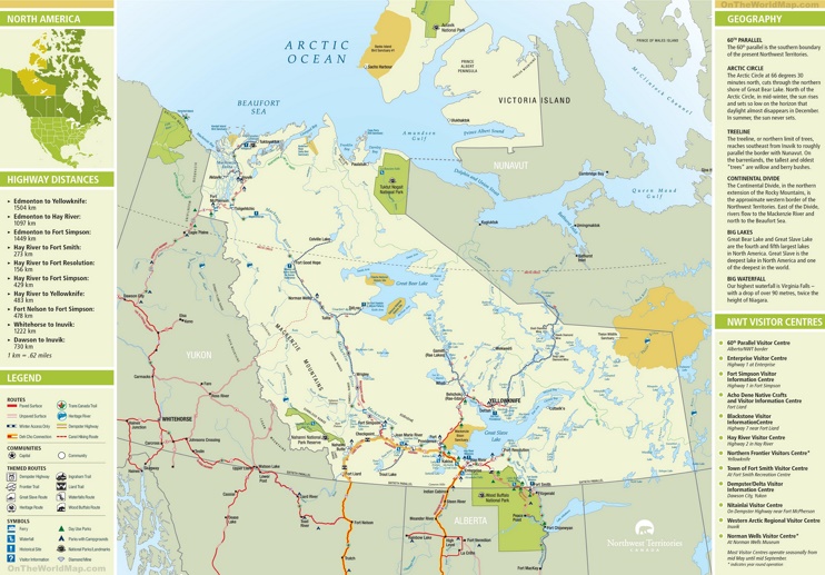 Northwest Territories tourist map