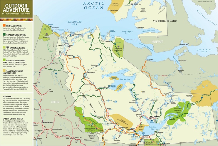 Northwest Territories travel map