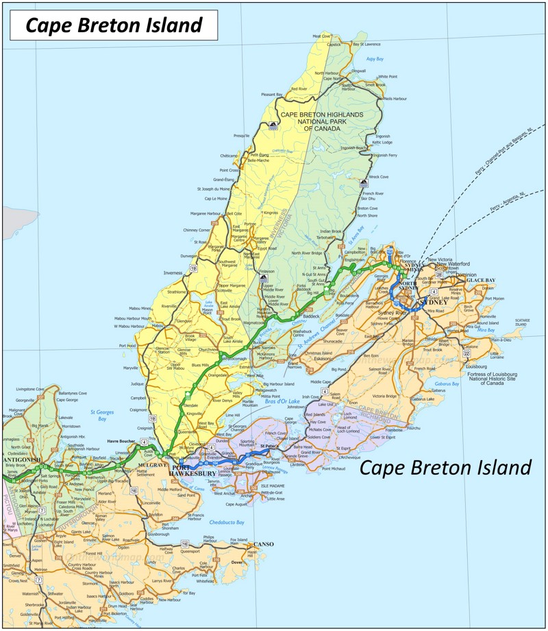 Cape Breton Island Road Map