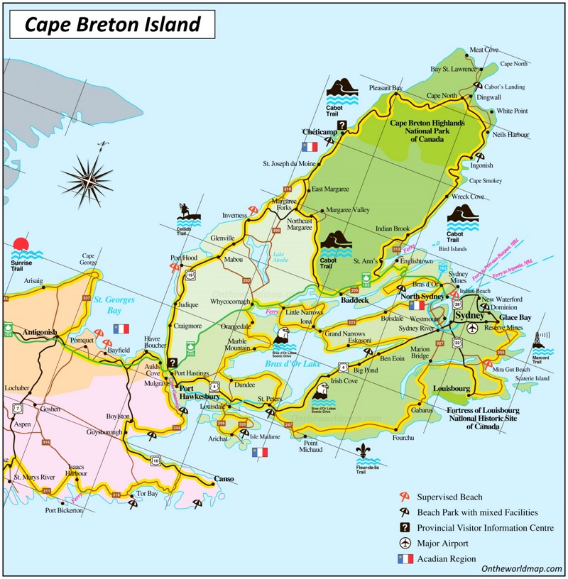 Cape Breton Island Tourist Map