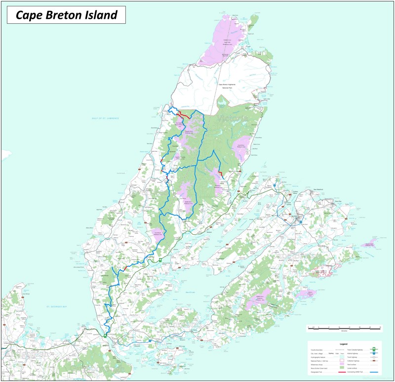 Detailed Map of Cape Breton Island