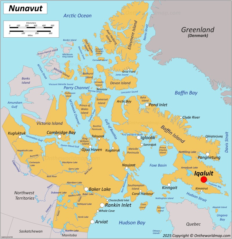Map of Nunavut