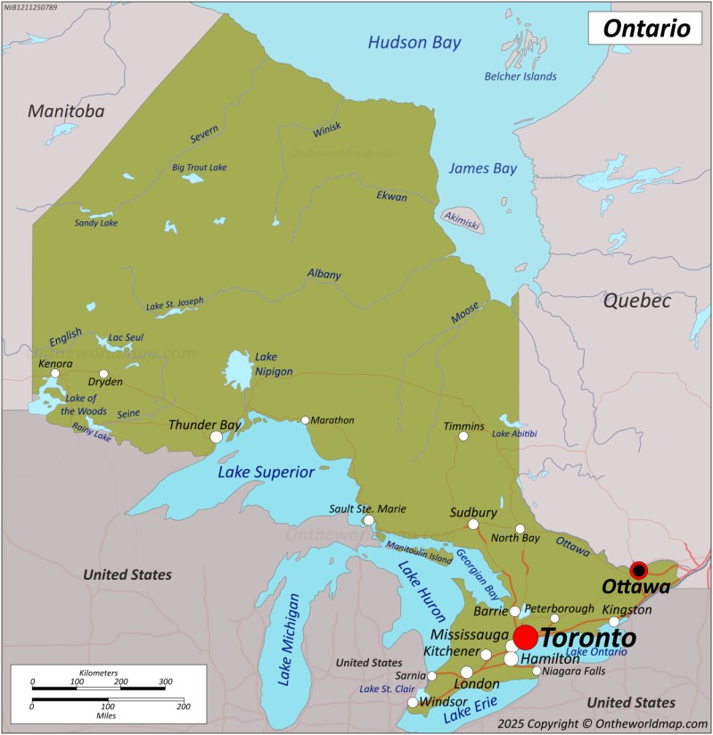 Map of Ontario
