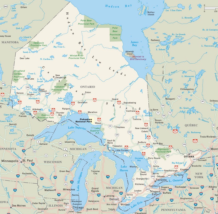 Ontario highway map