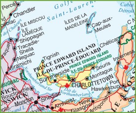 Prince Edward Island area road map