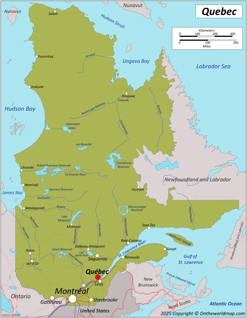 Map of Quebec