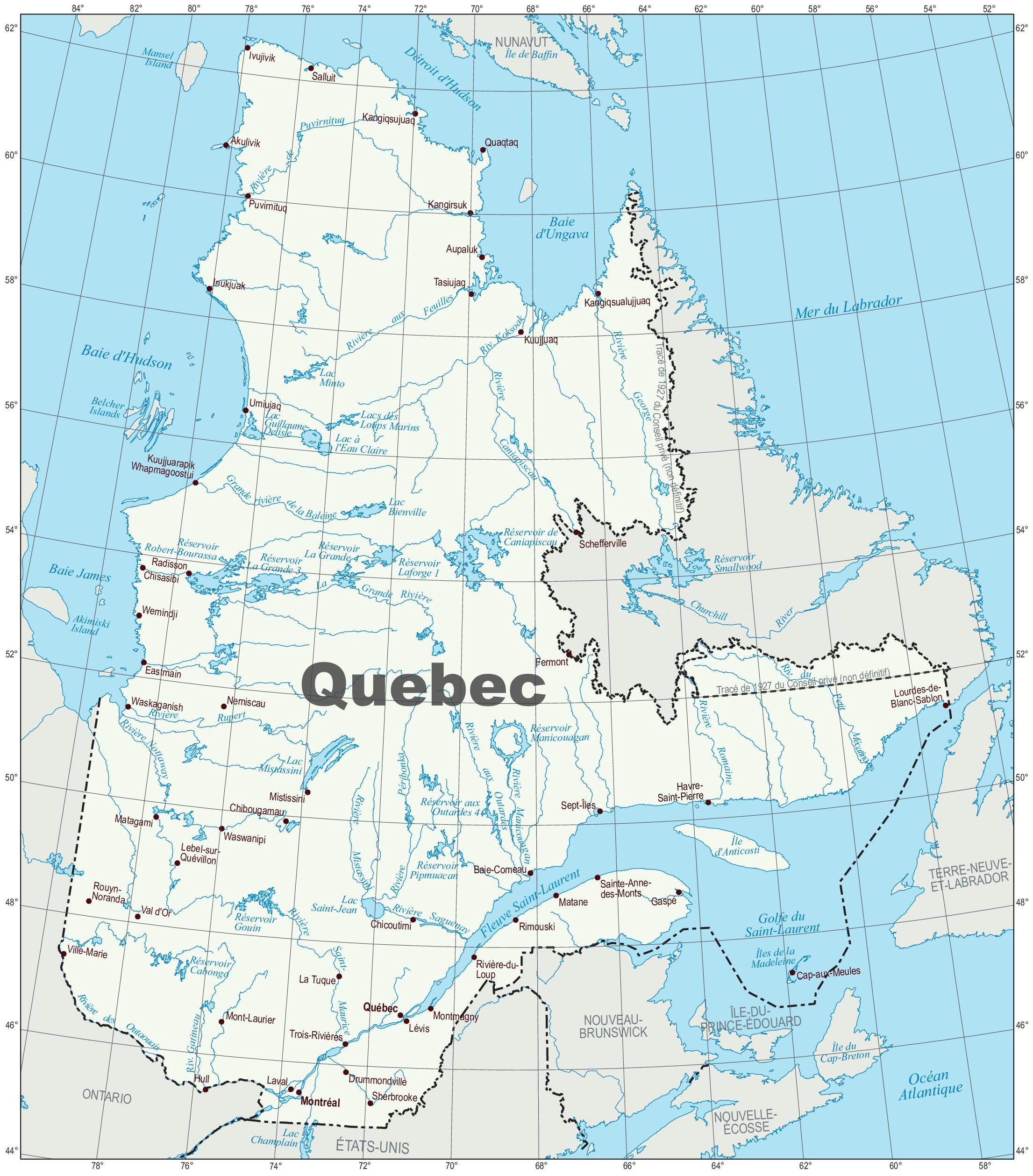 Map Of Quebec With Cities And Towns Ontheworldmap Map Of Quebec With Cities And Towns Ontheworldmap