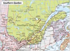 Map of Southern Quebec
