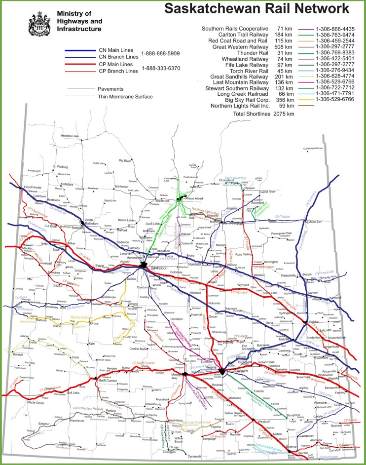 Saskatchewan rail map