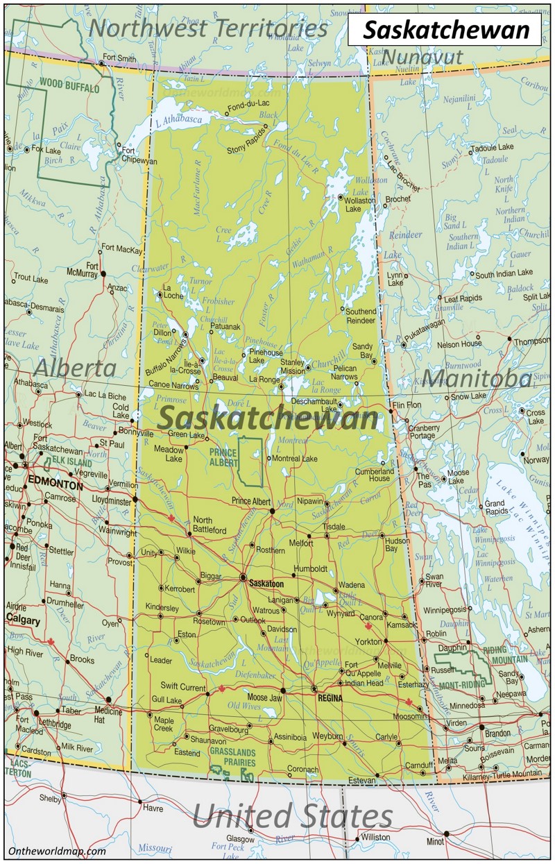 Saskatchewan road map
