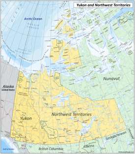 Map of Yukon and Northwest Territories