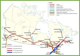 Railway map of Canada
