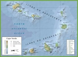 Cape Verde physical map