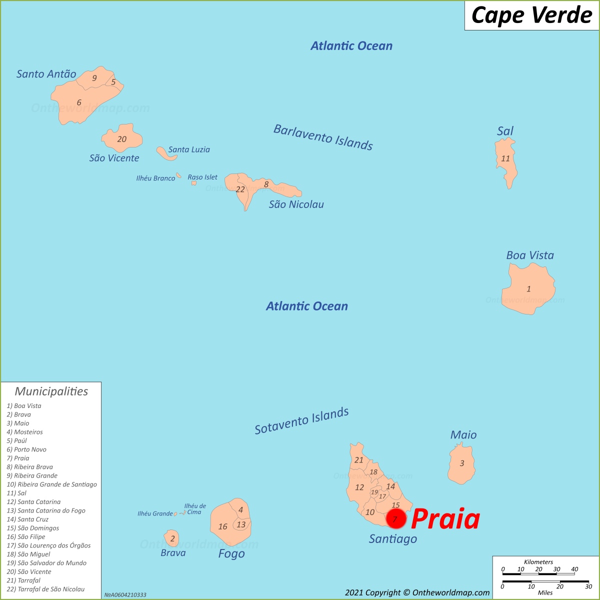 Praia Location Map
