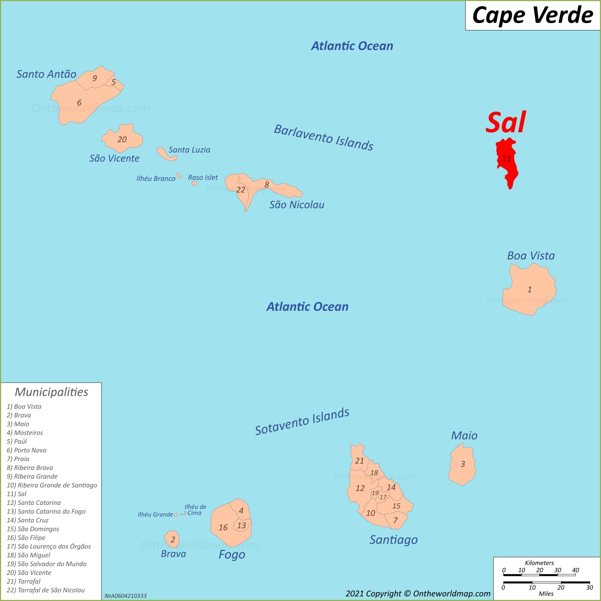 Sal Island Location Map