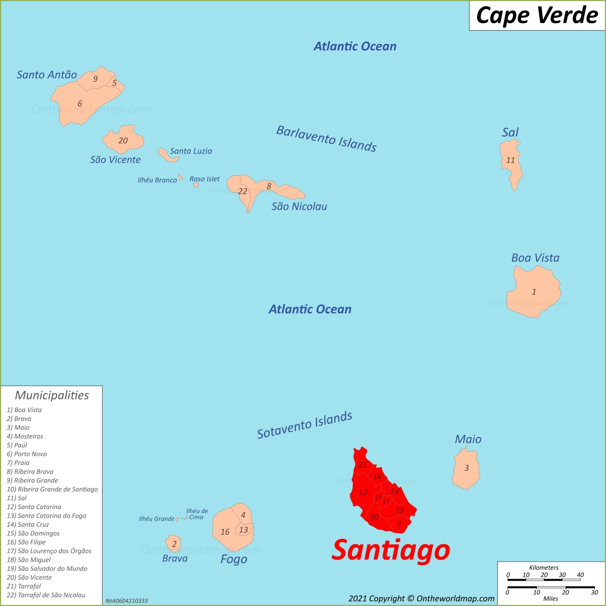Santiago Island Location Map
