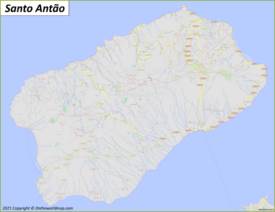Map of Santo Antão Island