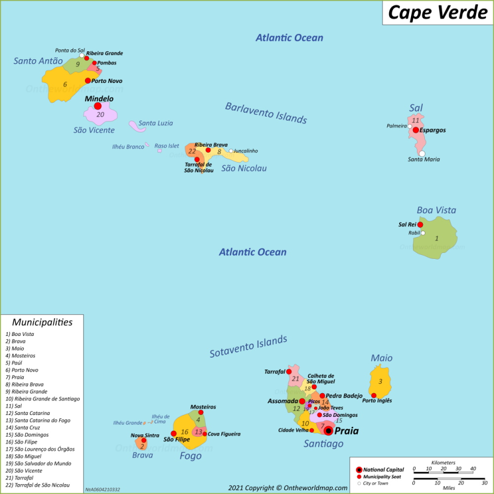 Map Of Cape Verde 1000 
