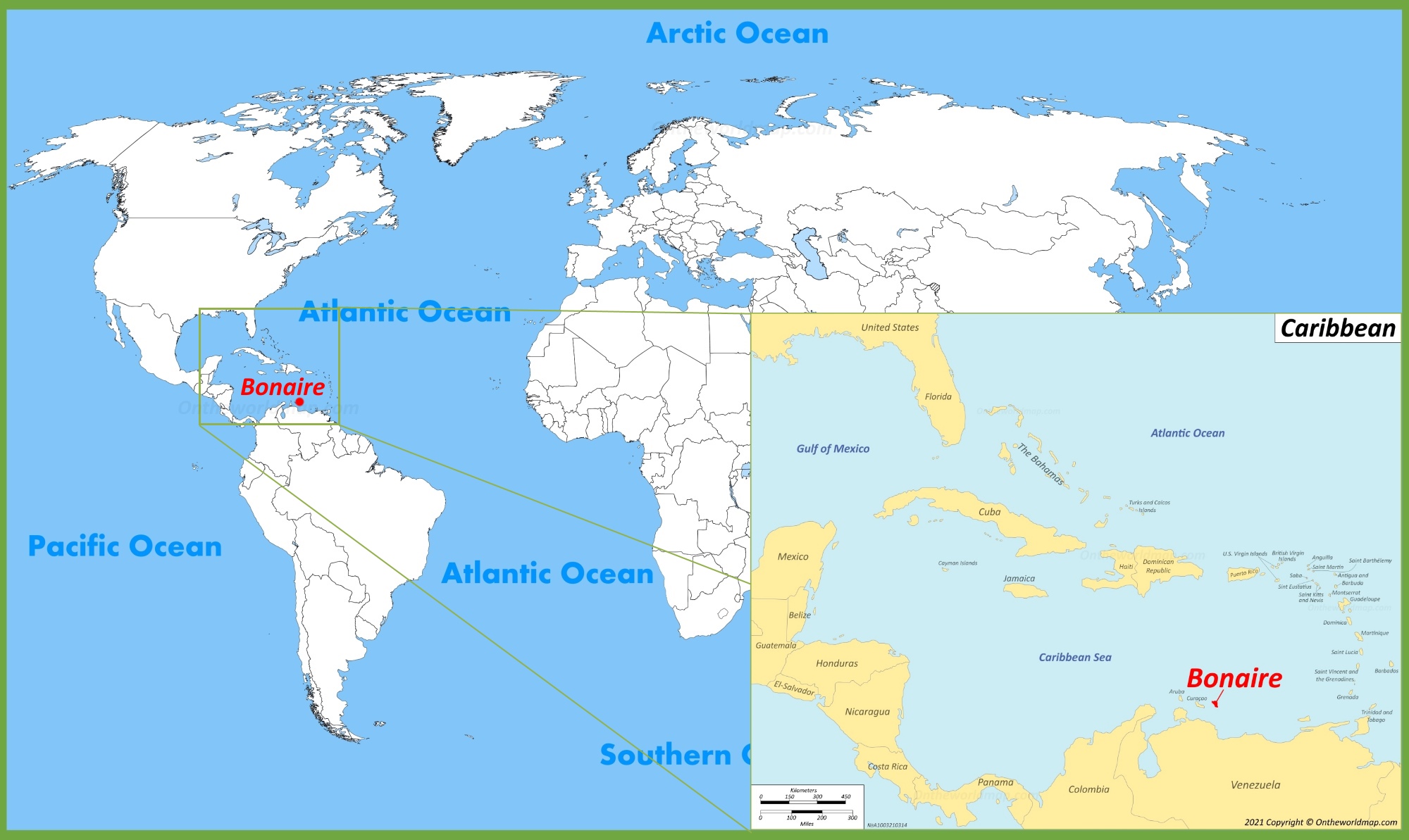 Bonaire Map | Caribbean Netherlands | Detailed Map of Bonaire Island