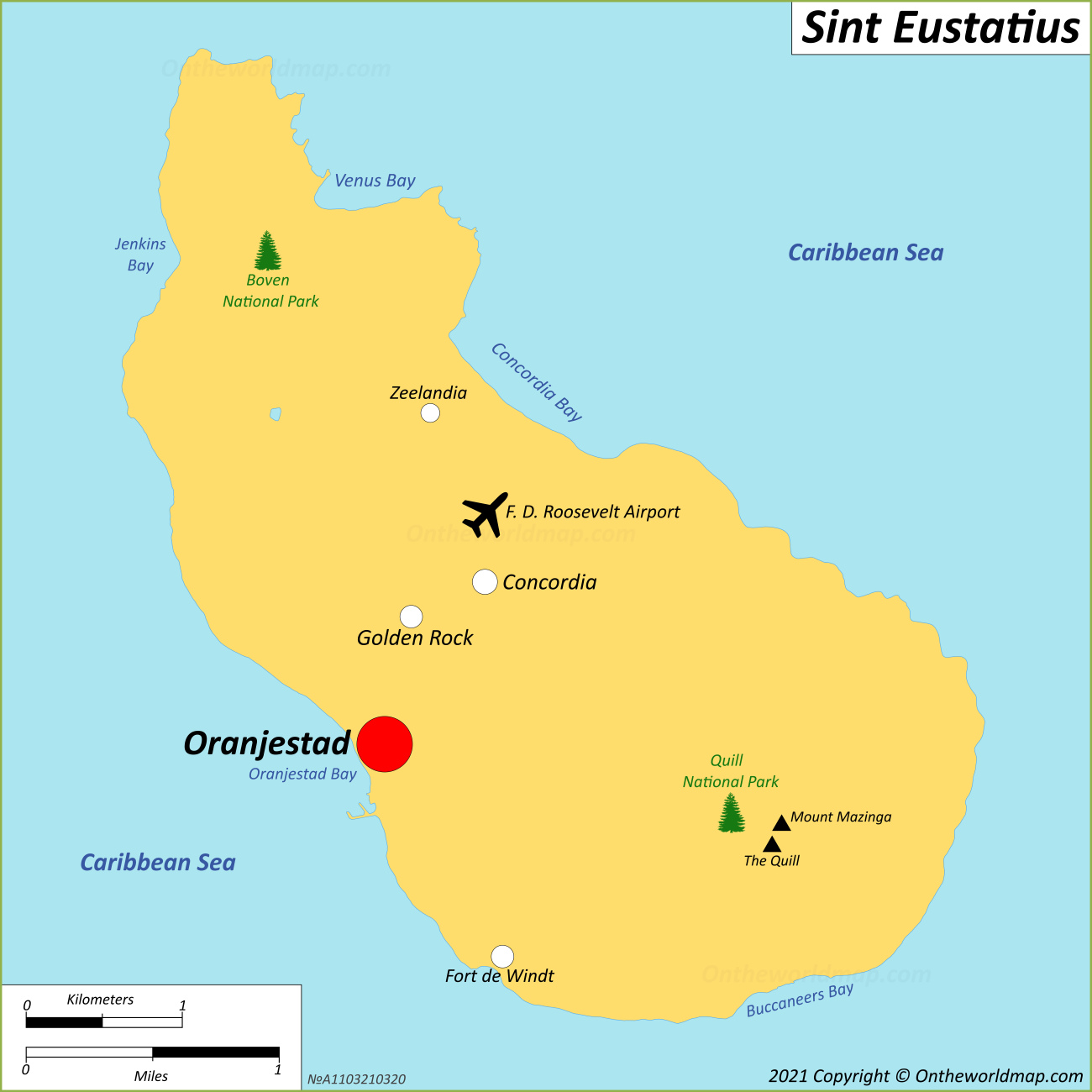 Map of Sint Eustatius