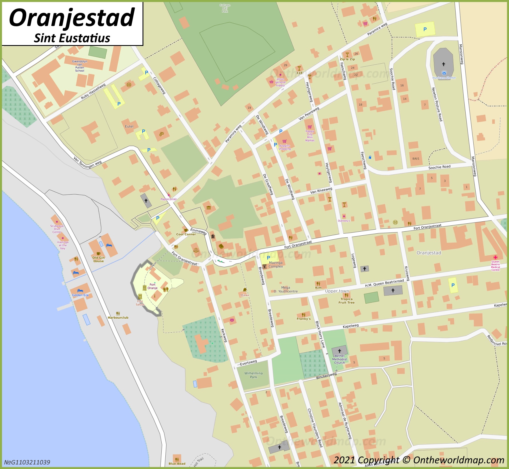 Oranjestad City Center Map